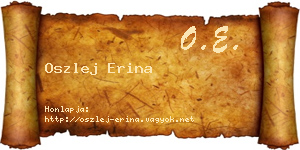 Oszlej Erina névjegykártya